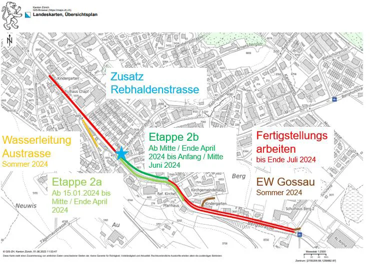 Die Bergstrasse wird temporär einspurig befahrbar. Bergstrasse wird temporär einseitig befahrbar.